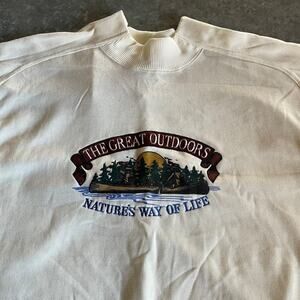NWT Vintage The Great Outdoors Nature’s Way of Life Sweatshirt Mens XL 90s White